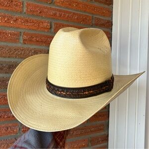 Stetson Cream Cowboy Hat with Brown Band
